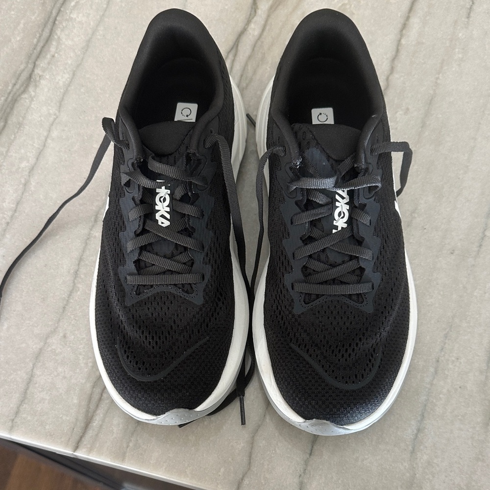 Hoka Women’s Rincon 4 Black and White Athletic Shoes